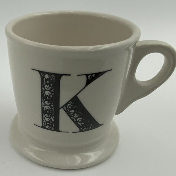 Anthropologie Monogram Letter " K " Ceramic Coffee Teacup Mug Personalized - Picture 3 of 7